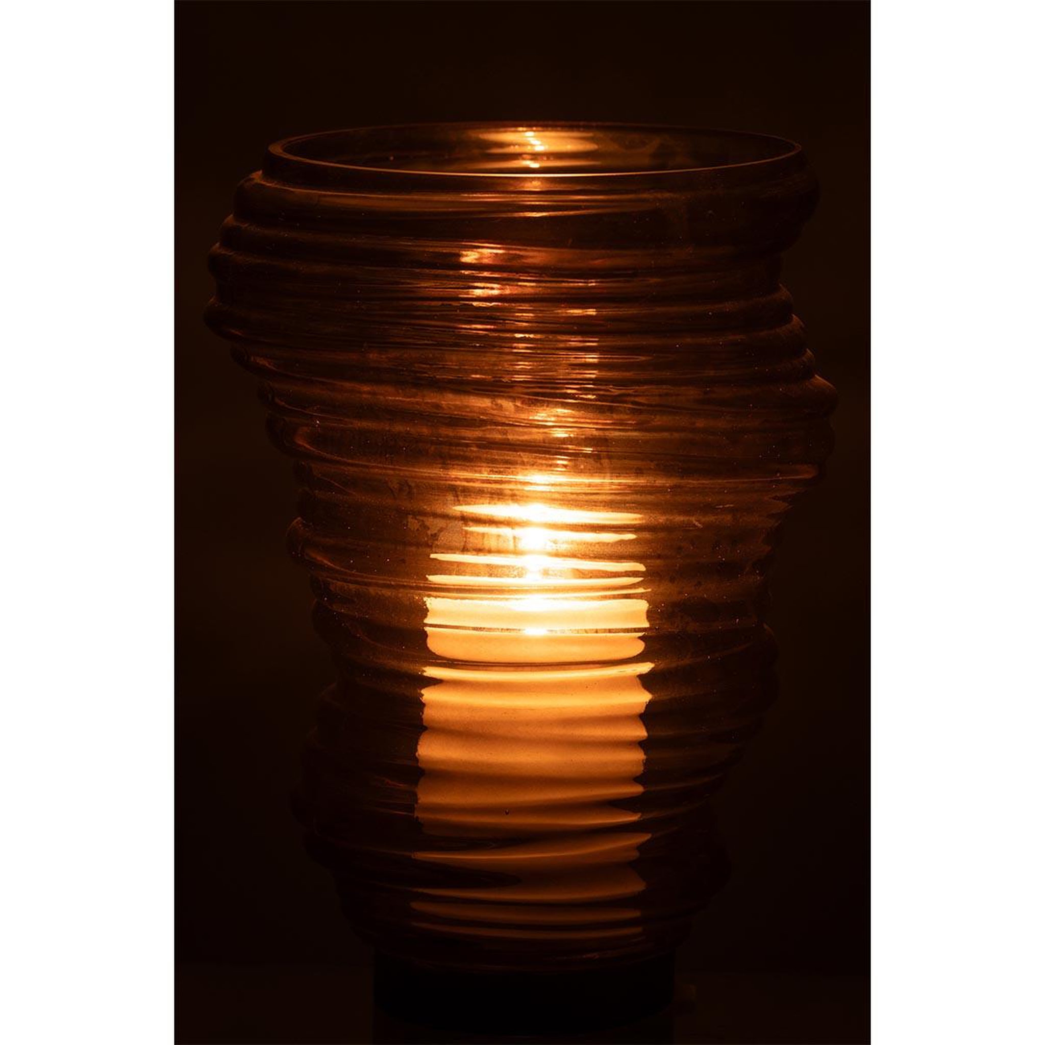 Voir la diapositive 3 : J-LINE Vase design en verre  tornado  27cm gris