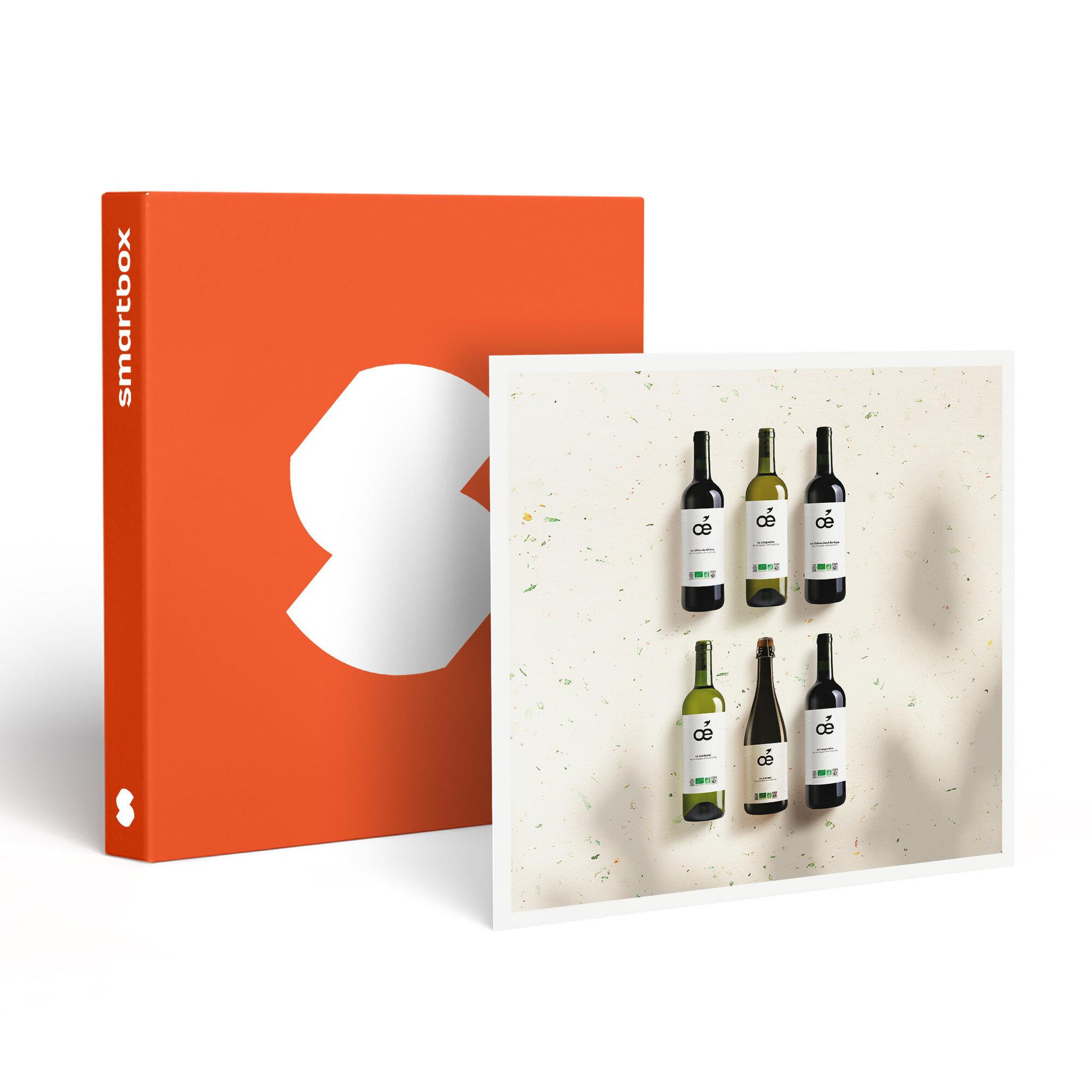Smartbox Coffret de 6 bouteilles de vin bio livrées à domicile - coffret cadeau gastronomie