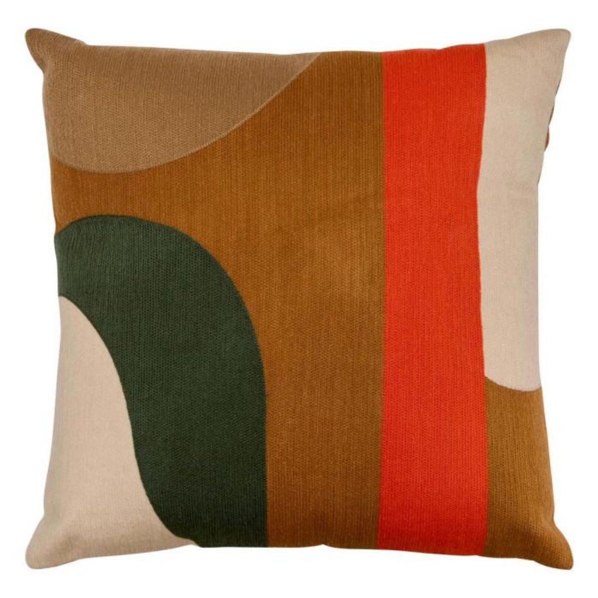 ATMOSPHERA Coussin Déco Brodé  Hary  45x45cm Caramel