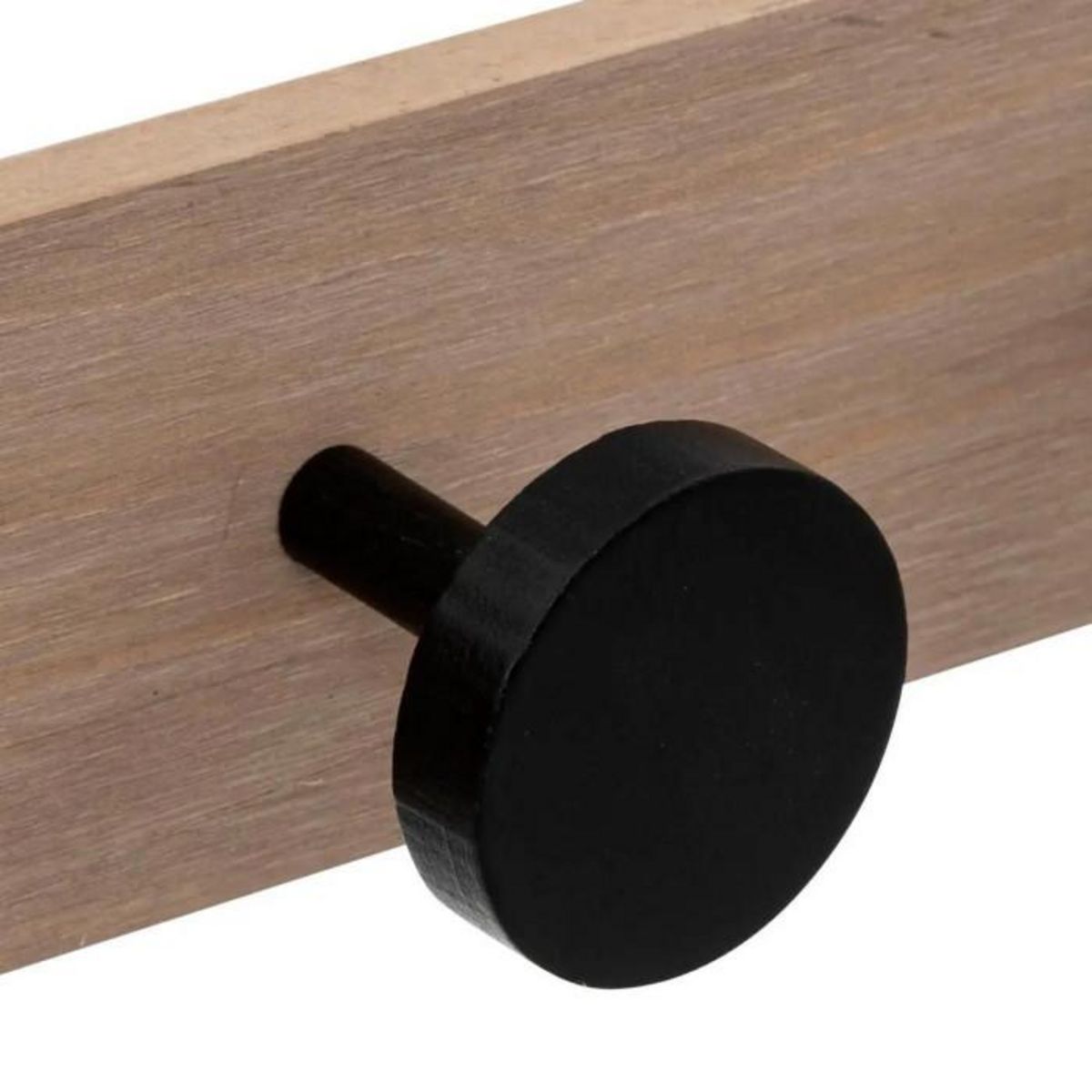 Paris Prix Patère Murale en Bois  8 Têtes  80cm Noir & Naturel