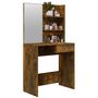 Voir la diapositive 4 : VIDAXL Coiffeuse avec miroir Chene fume 74,5x40x141 cm