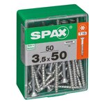 CENTRALE BRICO Lot de 50 vis acier tête autofraisée plate SPAX, Diam.3.5 mm x L.50 mm