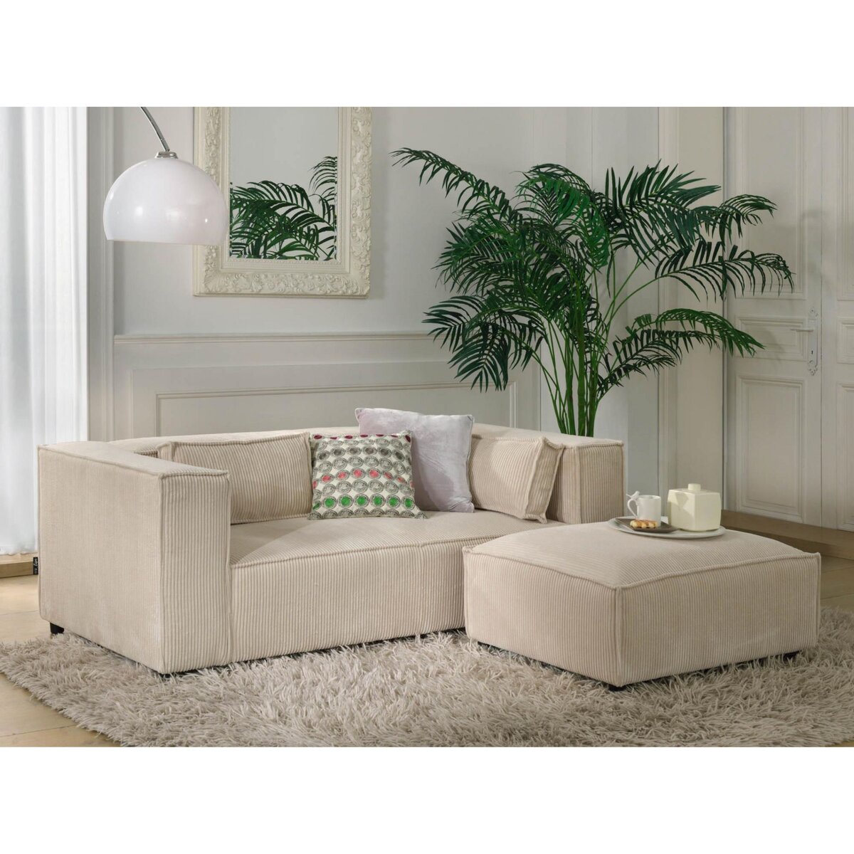 LISA DESIGN Stella - canapé fixe 2 places - en velours côtelé - style contemporain