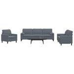 VIDAXL Ensemble de canapes 3 pcs avec coussins et traversins velours