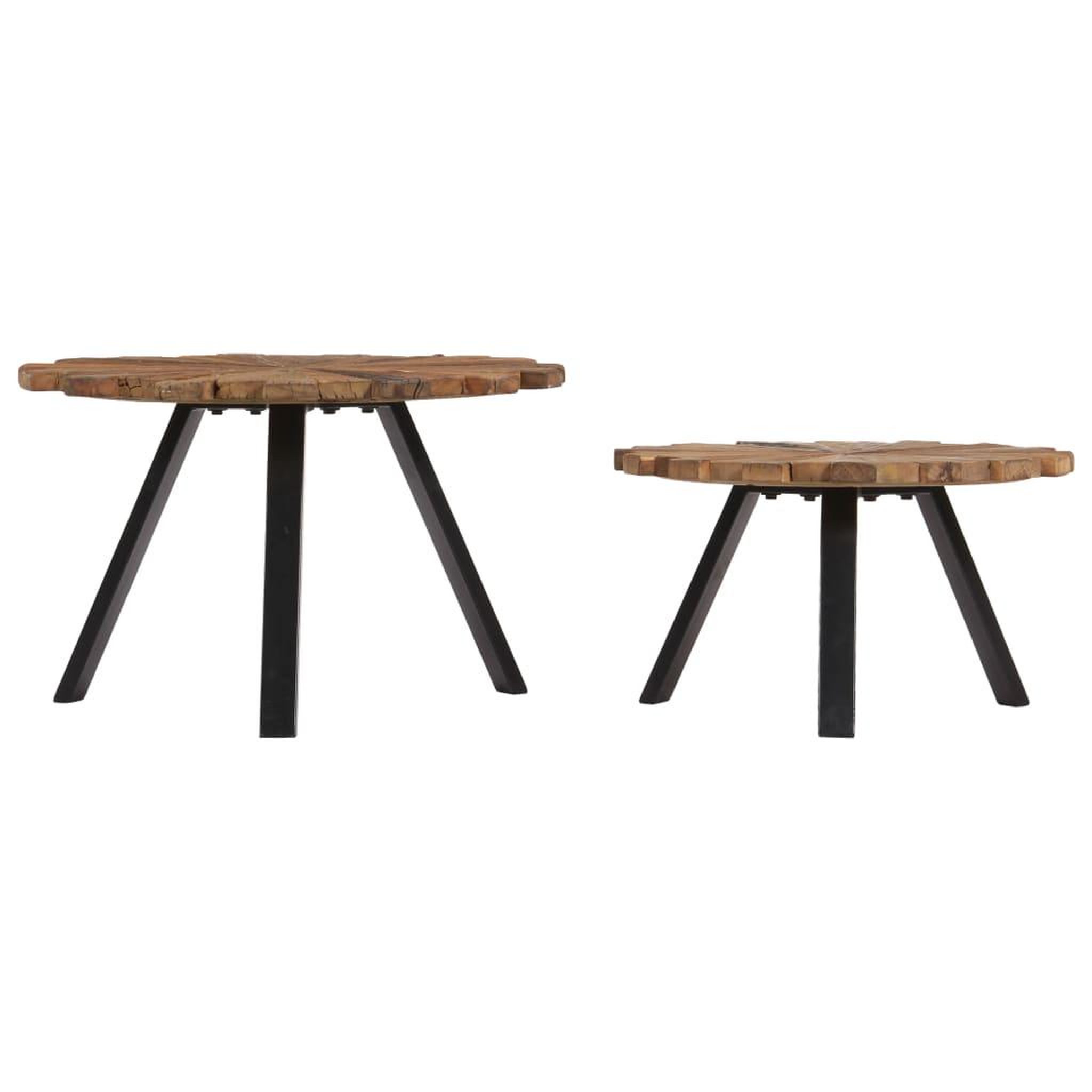 Voir la diapositive 2 : VIDAXL Tables basses 2 pcs bois de recuperation massif