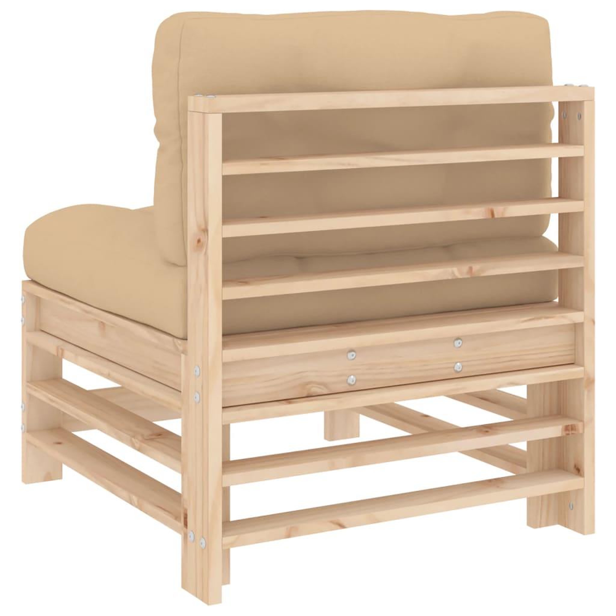 Voir la diapositive 5 : VIDAXL Canape central avec coussins bois de pin massif