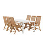 Voir la diapositive 4 : Paris Prix Ensemble Table de Jardin & 6 Chaises  Togo & Kenya  200cm Blanc & Naturel