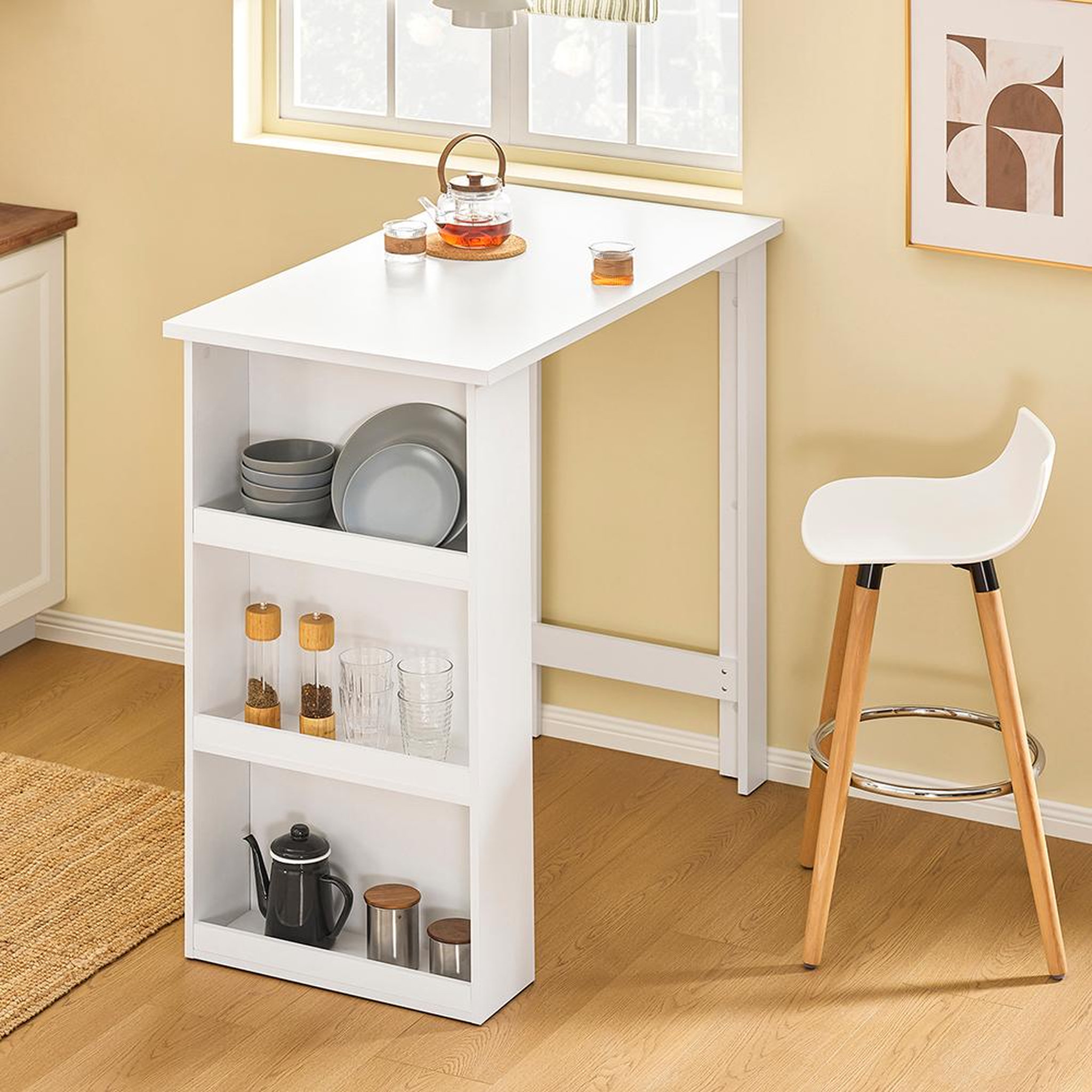 Voir la diapositive 4 : SOBUY SoBuy - Table Bar à 2 étagères - Industriel - FWT17-II