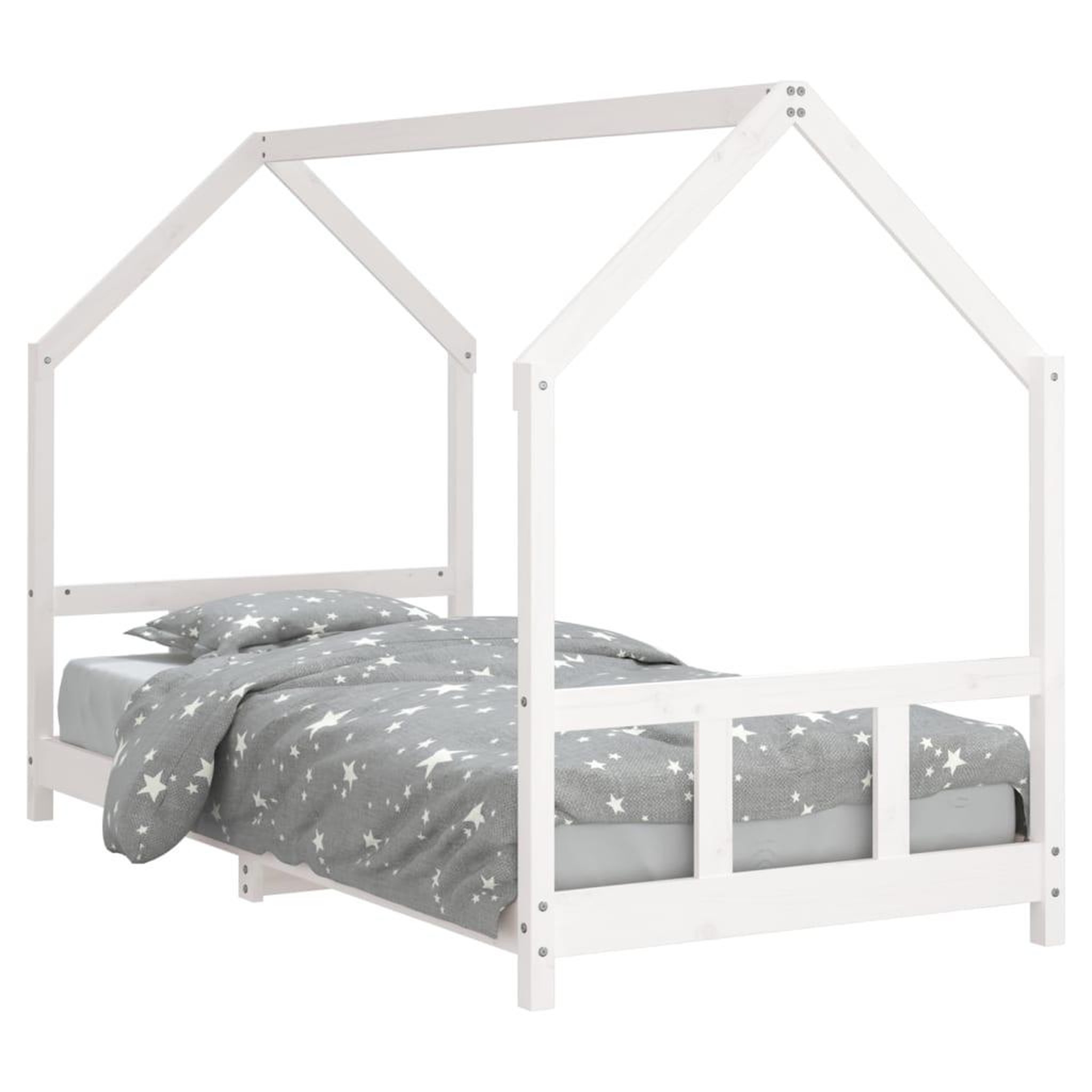 Voir la diapositive 2 : VIDAXL Cadre de lit pour enfants blanc 90x200 cm bois de pin massif