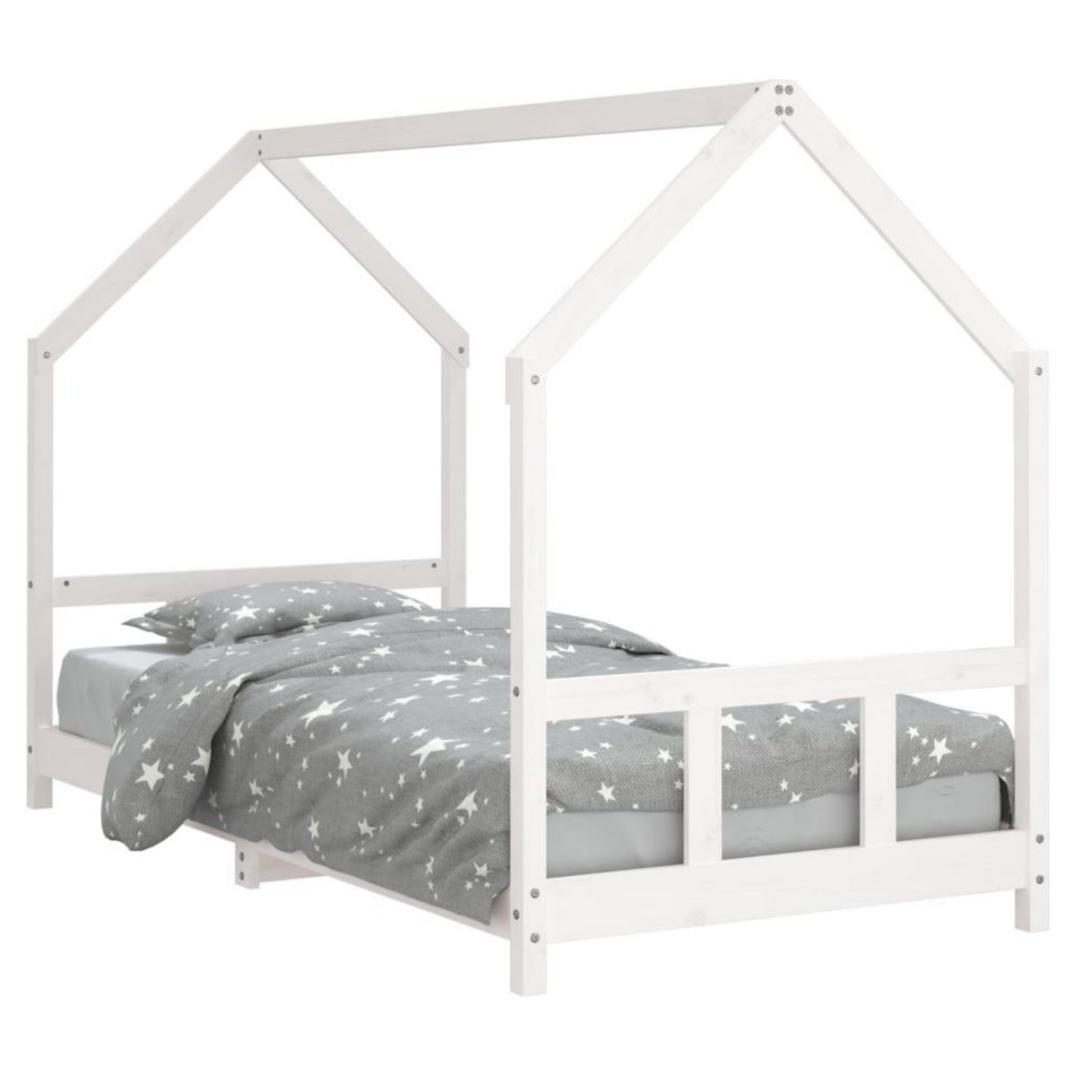 VIDAXL Cadre de lit pour enfants blanc 90x200 cm bois de pin massif
