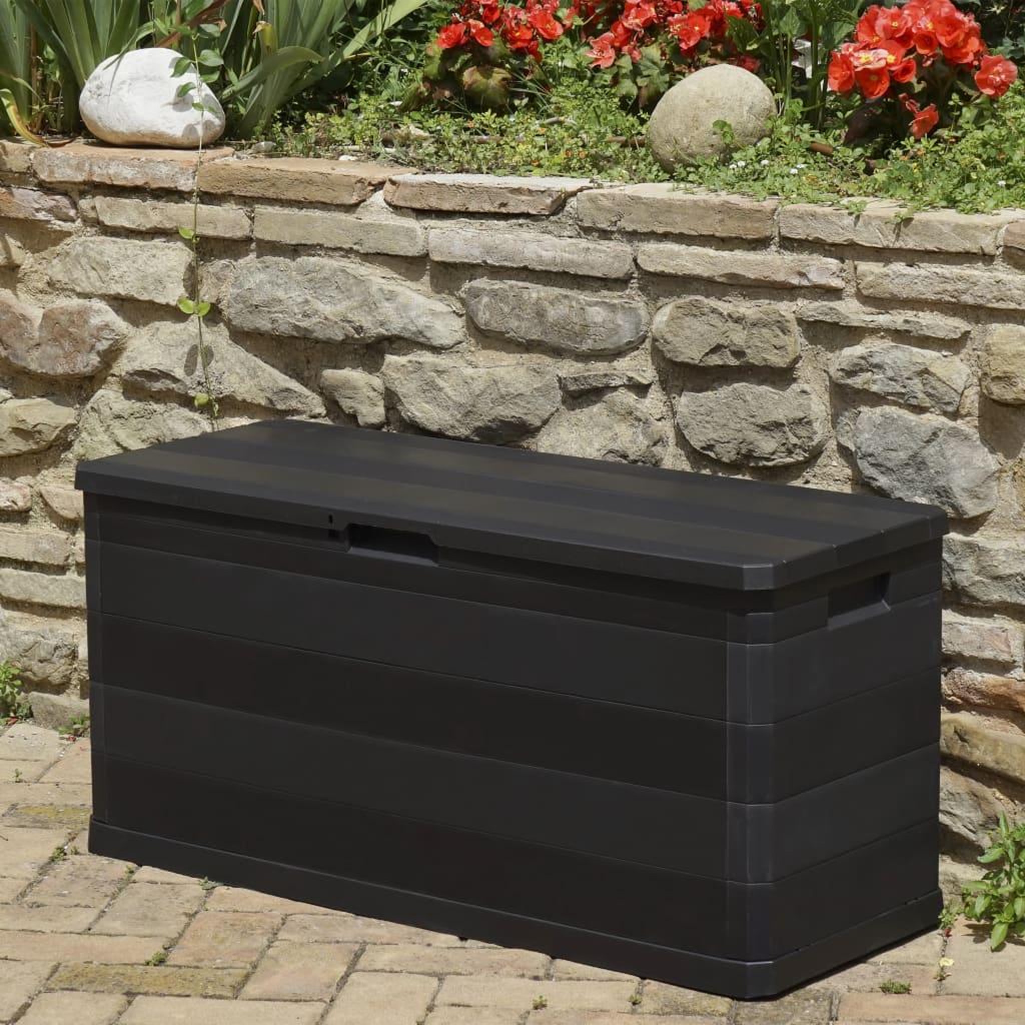 Voir la diapositive 5 : VIDAXL Boîte de rangement de jardin noir 117x45x56 cm