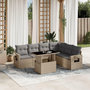 Voir la diapositive 1 : VIDAXL Salon de jardin avec coussins 7 pcs beige resine tressee