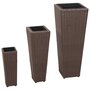 Voir la diapositive 1 : VIDAXL Lits sureleves de jardin 3 pcs Resine tressee Marron