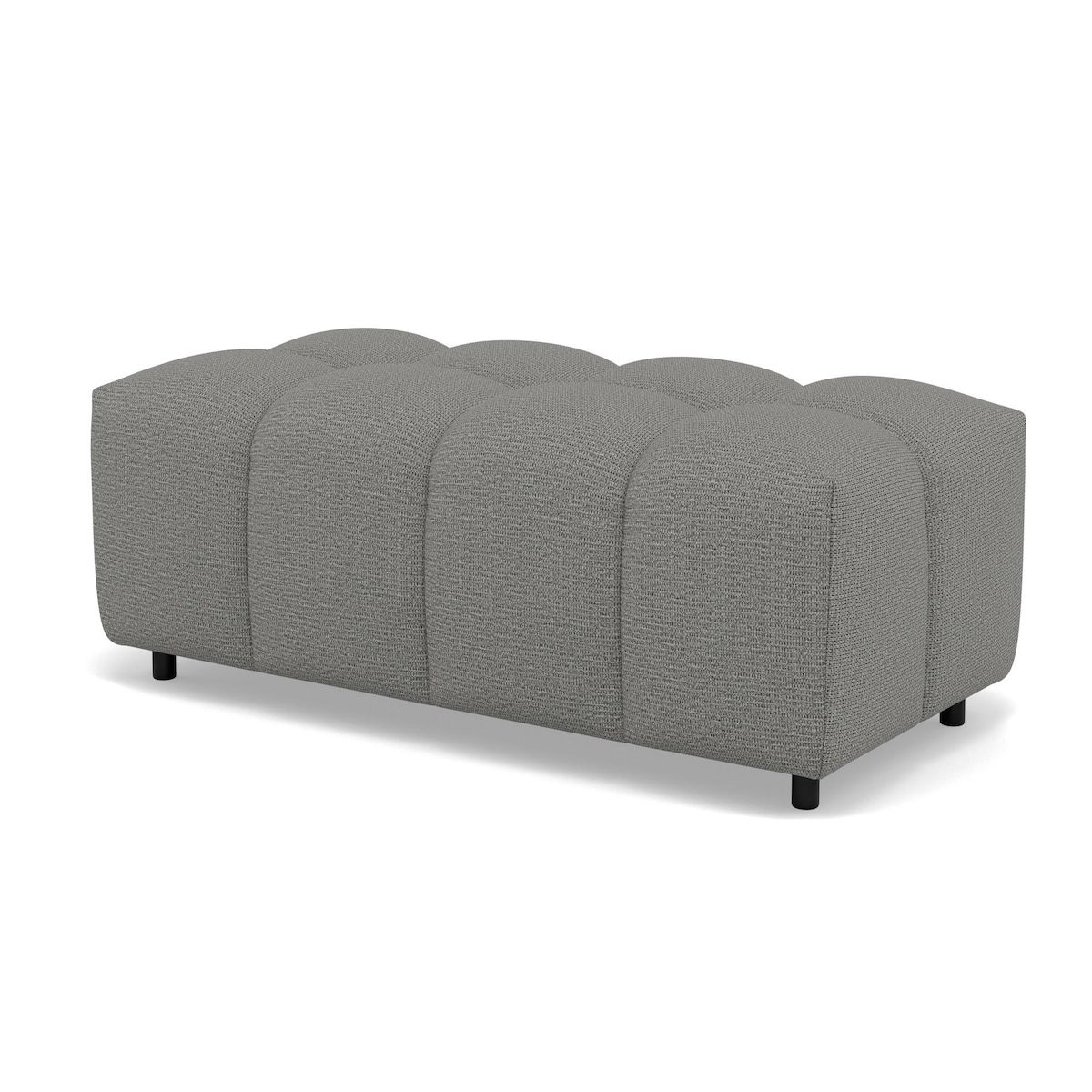 LISA DESIGN Adelaide - canapé d'angle réversible 4 places avec pouf d'appoint en tissu texturé