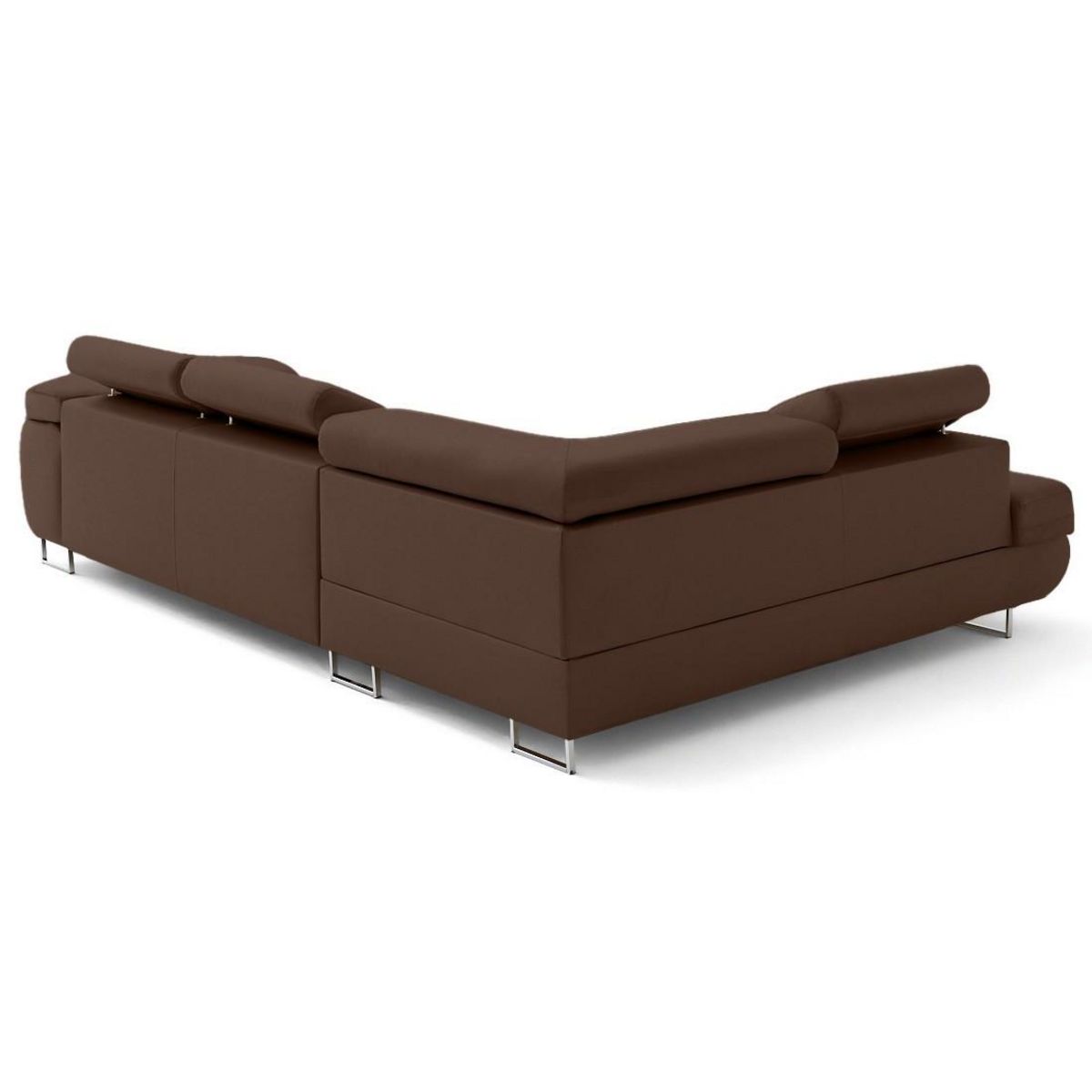 LISA DESIGN Zaria - canapé d'angle gauche 5 places convertible avec coffre et têtières en simili