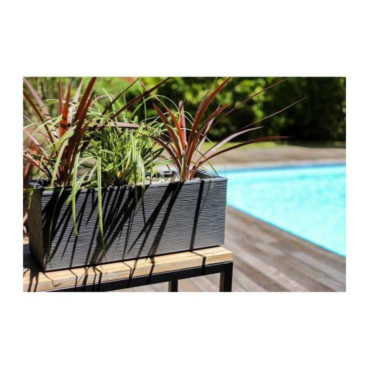Eda Balconnière rectangulaire Graphit Up 59 x 19,5 x 22,8 cm - 25 L - Gris anthracite - Eda