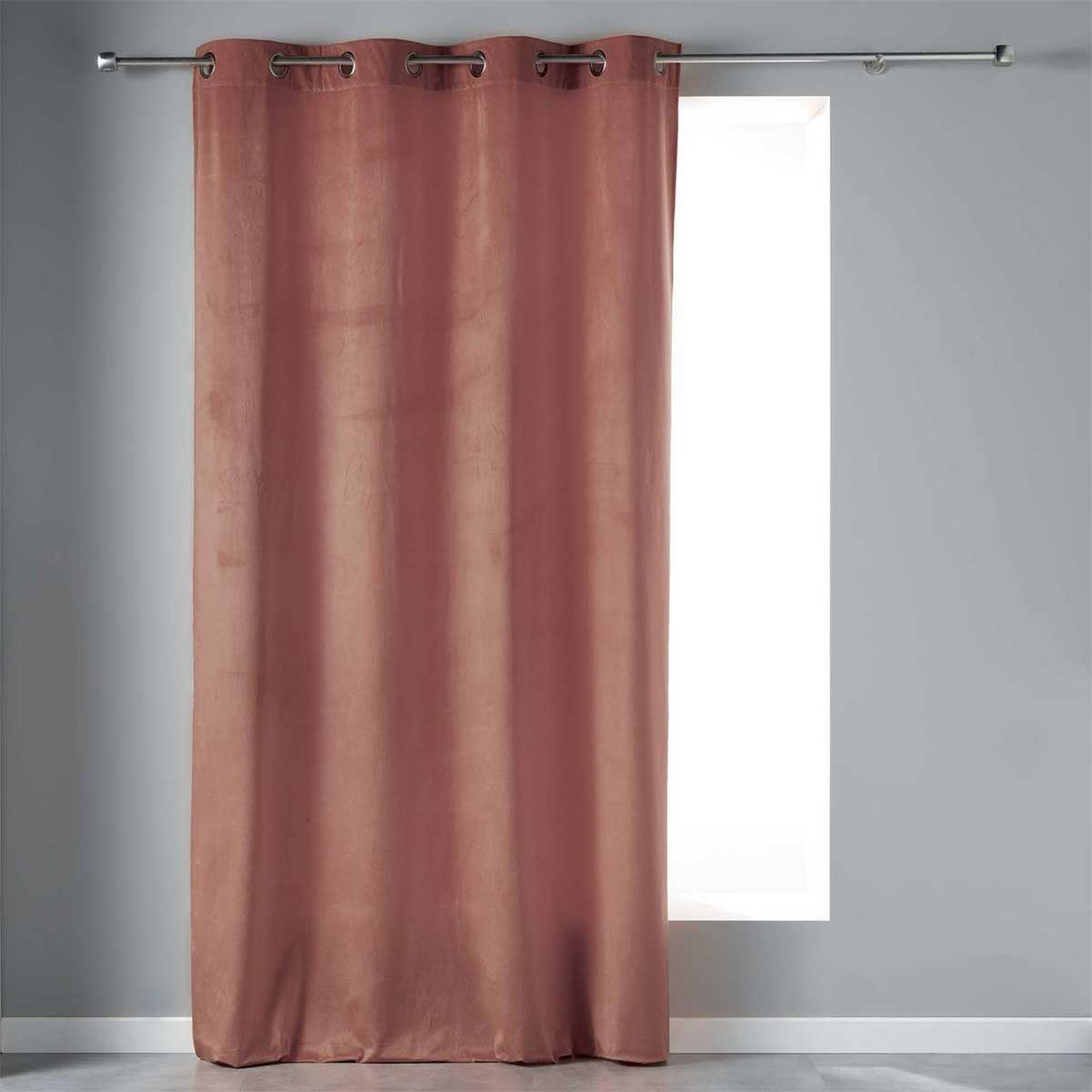 Douceur d'Intérieur Rideau à œillets  velvetine  140x240cm rose