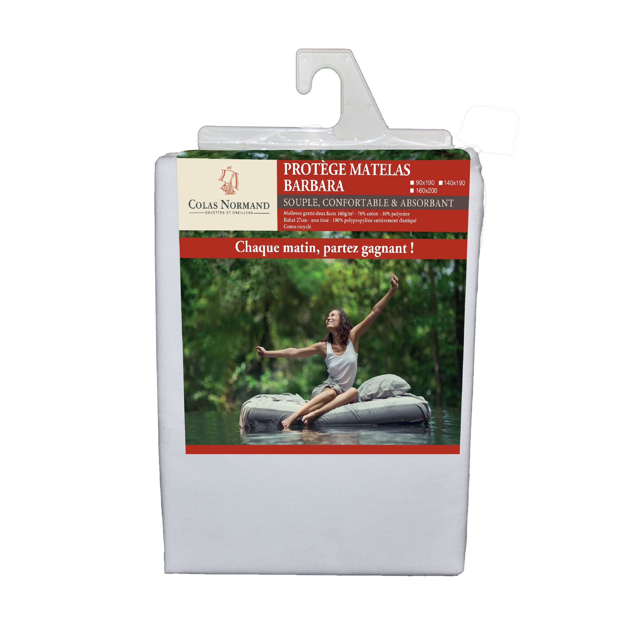 COLAS NORMAND - Protège Matelas imperméable Molleton Alpha 160x200