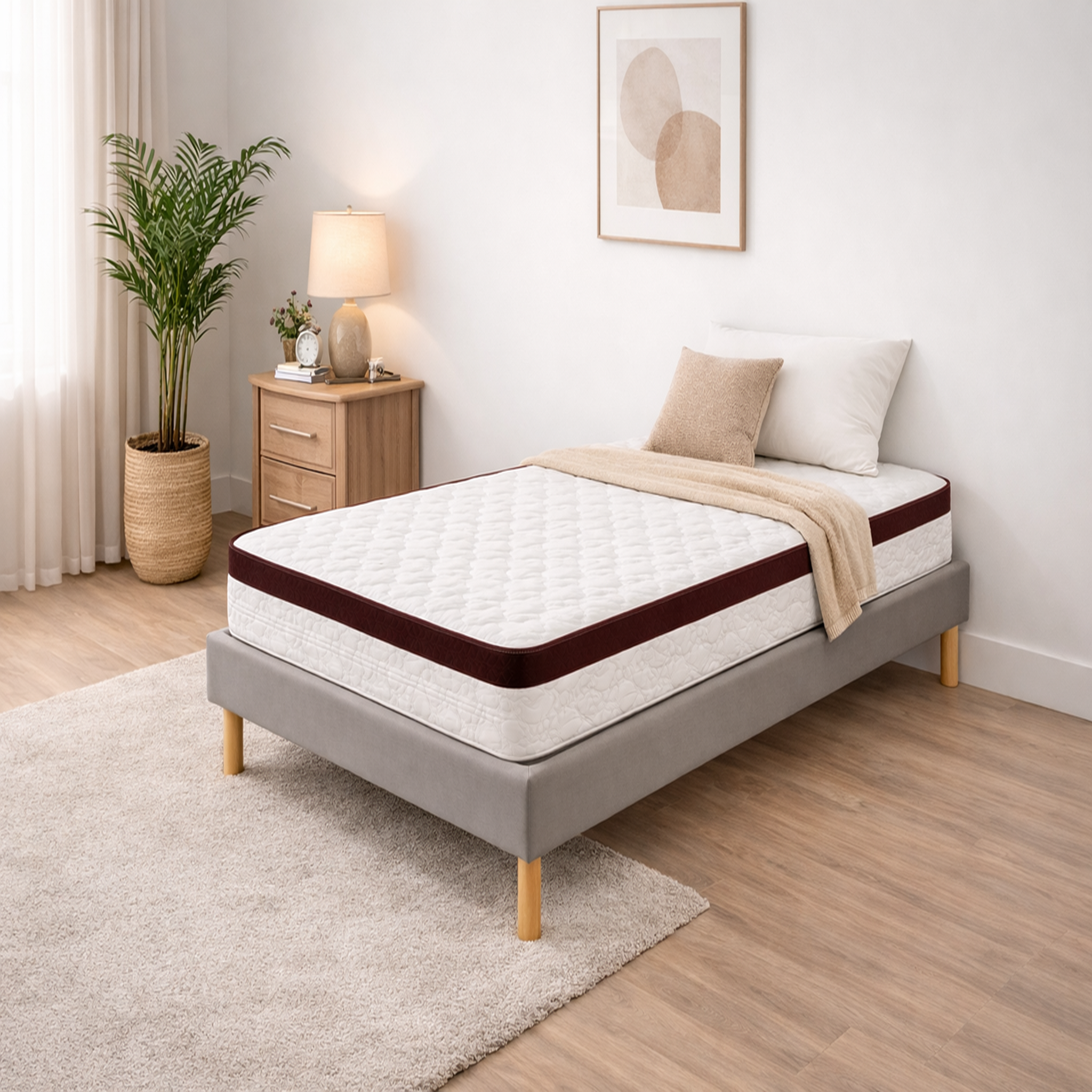 Voir la diapositive 1 : NUITS D'OR Ensemble Sommier Tapissier et Matelas Soutien Très Ferme
