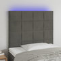 Voir la diapositive 1 : VIDAXL Tete de lit a LED Gris fonce 100x5x118/128 cm Velours