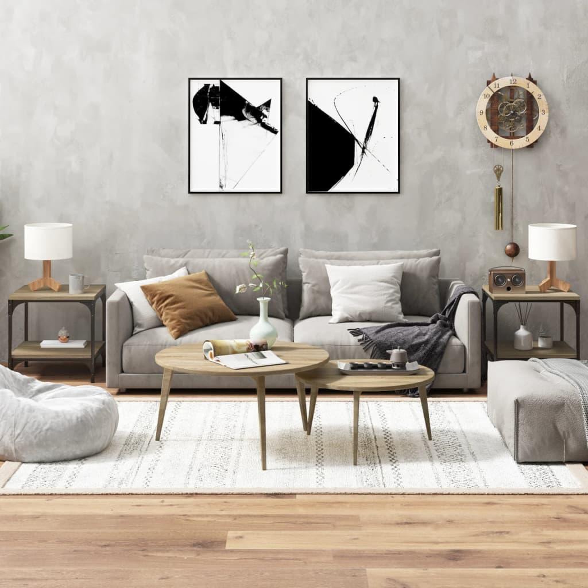 Voir la diapositive 1 : VIDAXL Tables d'appoint 2 pcs Chene sonoma 40x40x40 cm Bois ingenierie