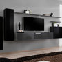 Voir la diapositive 1 : Paris Prix Meuble TV Mural Design  Switch I  330cm Noir & Gris