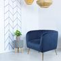 Voir la diapositive 5 : Paris Prix Fauteuil Design en Velours  Reuben  75cm Bleu