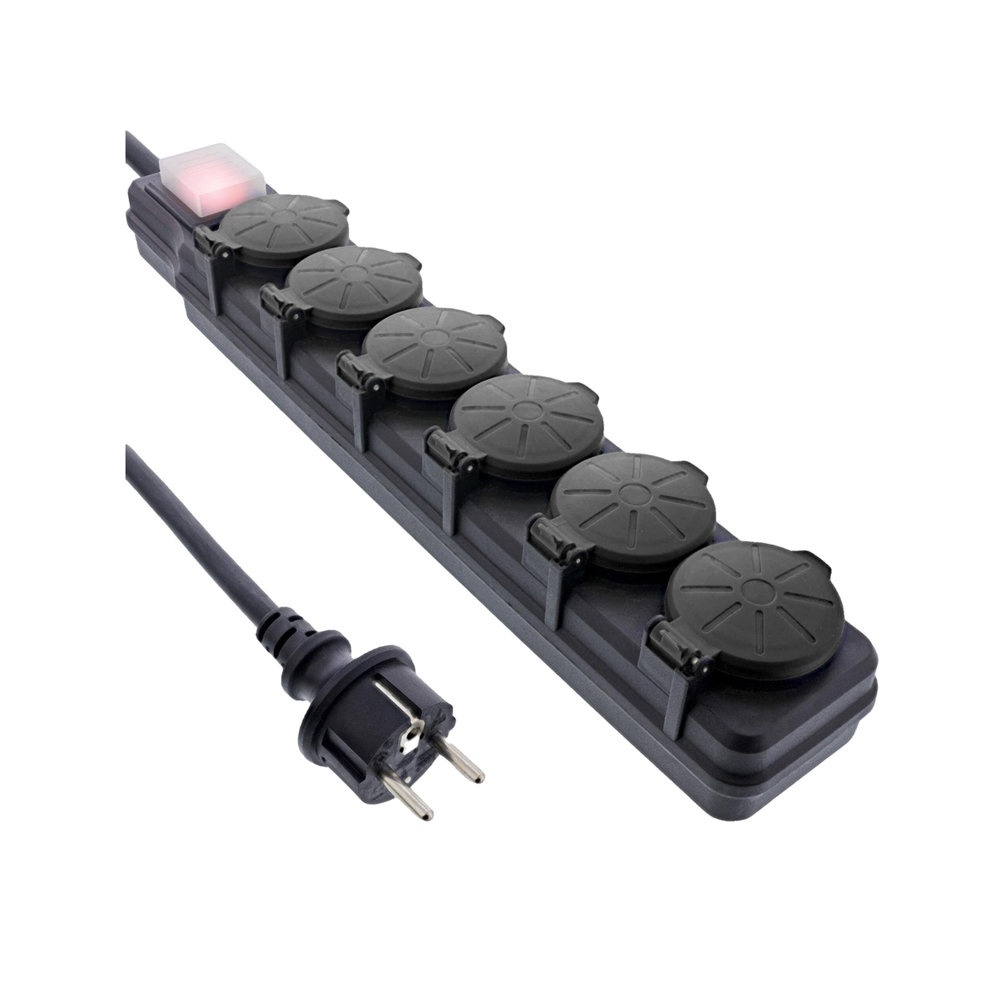 InLine Multiprise Inline outdoor power strip 6 port ip44 avec interrupteur 5m