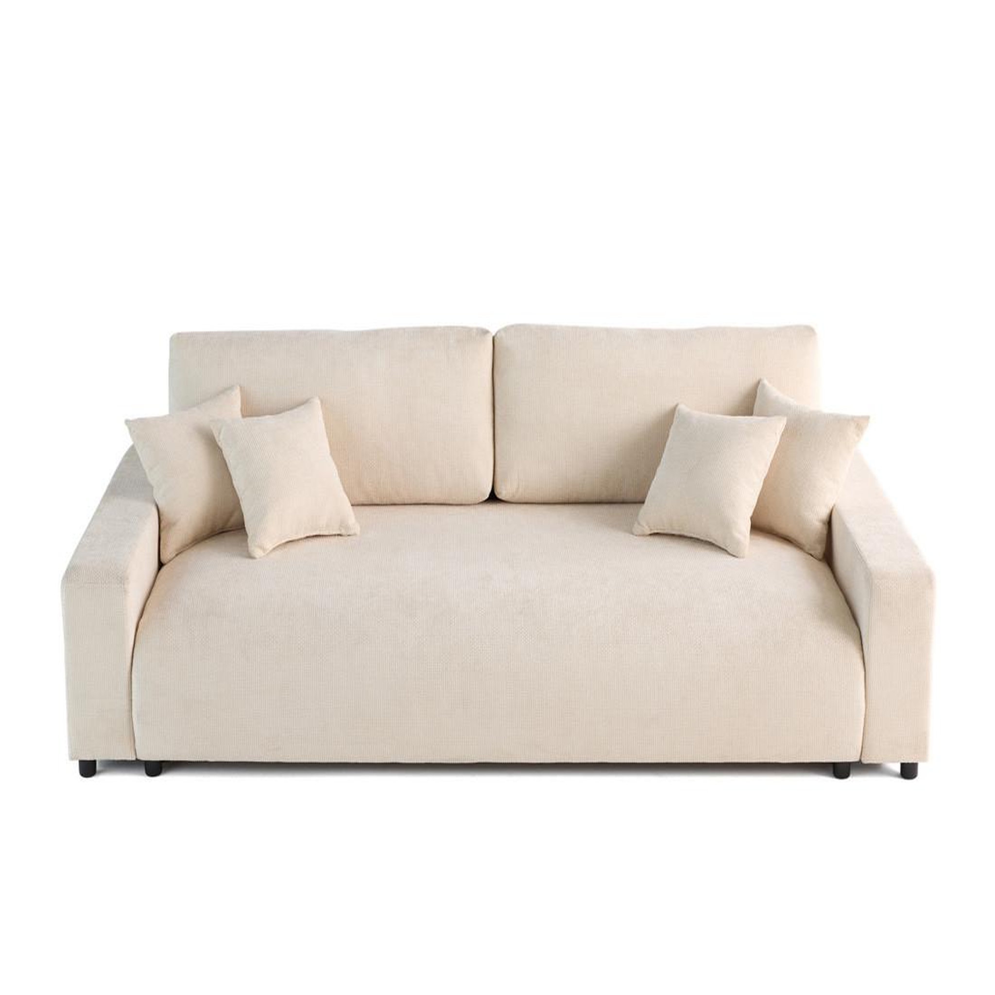 Voir la diapositive 1 : BEST MOBILIER Pivoine - canapé droit 3 places - convertible avec coffre - en velours texturé