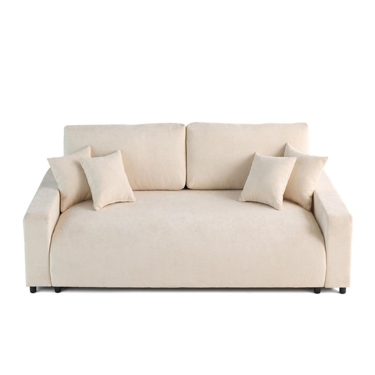 LISA DESIGN Pivoine - canapé droit 3 places - convertible avec coffre - en velours texturé