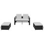 Voir la diapositive 3 : VIDAXL Salon de jardin 4 pcs avec coussins Resine tressee Noir