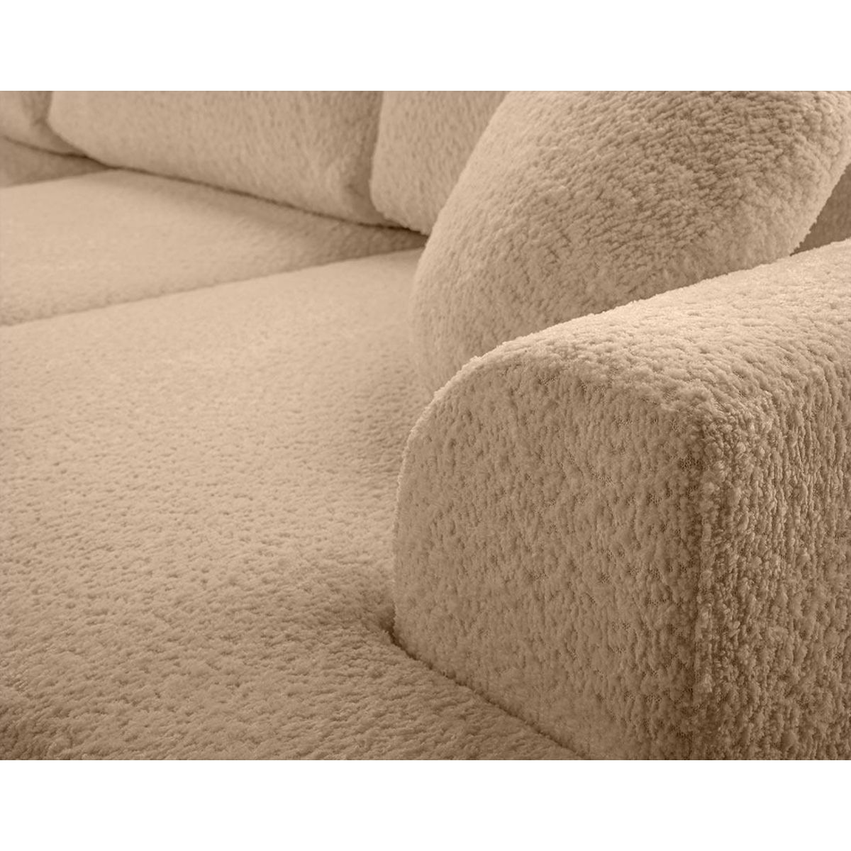 BEST MOBILIER Candela - canapé d'angle gauche 4 places - convertible avec coffre - en tissu bouclette