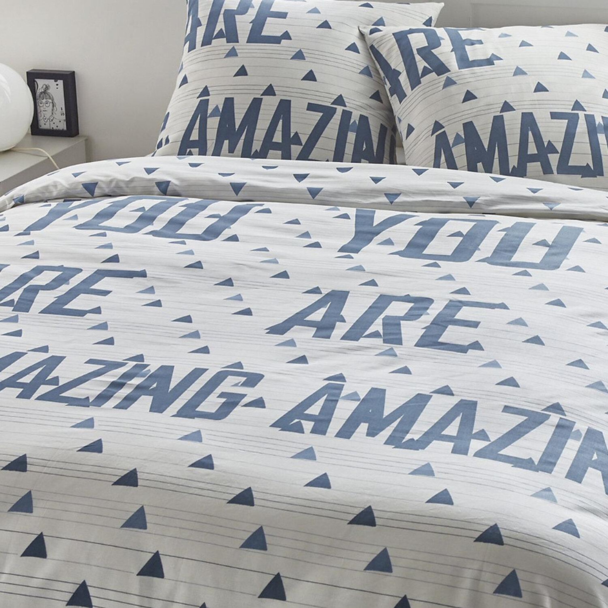 Voir la diapositive 2 : Home collection Parure housse de couette 3pcs 240x220cm 100%coton 51fils amazing blanc