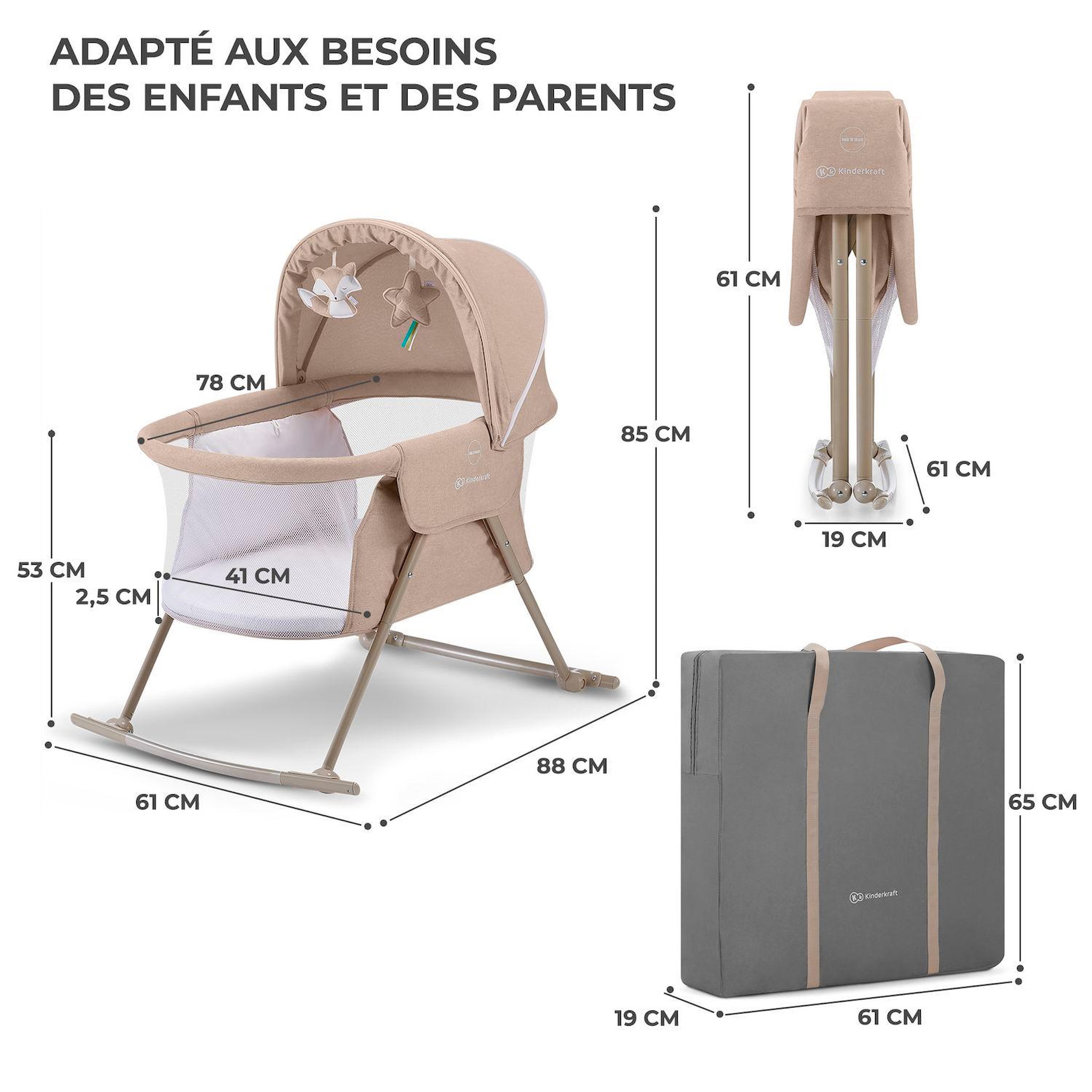 Voir la diapositive 6 : KINDERKRAFT Balancelle électrique bébé 2 en 1 avec fonction transat
