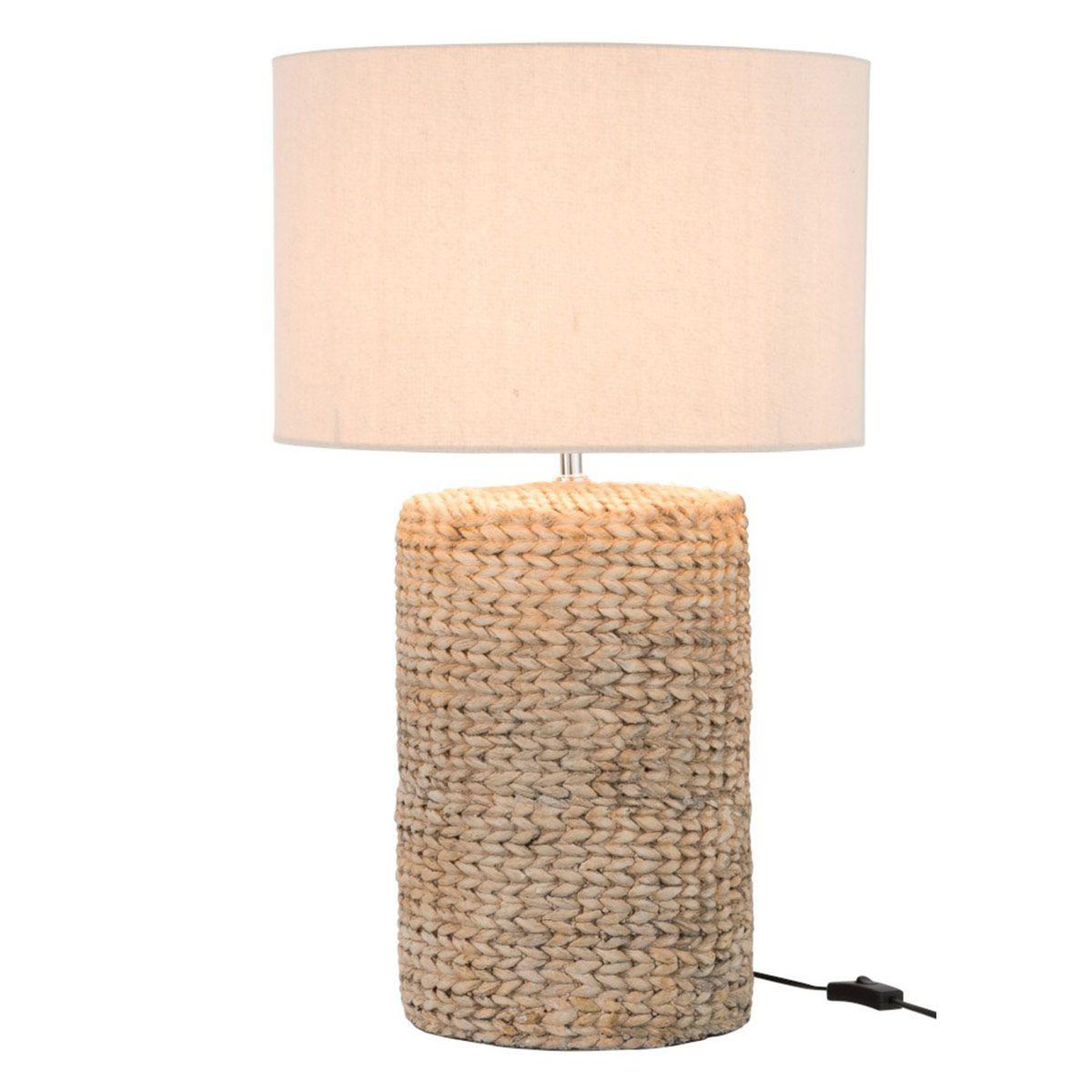Voir la diapositive 2 : J-LINE Lampe à poser déco ciment  tressée  71cm naturel