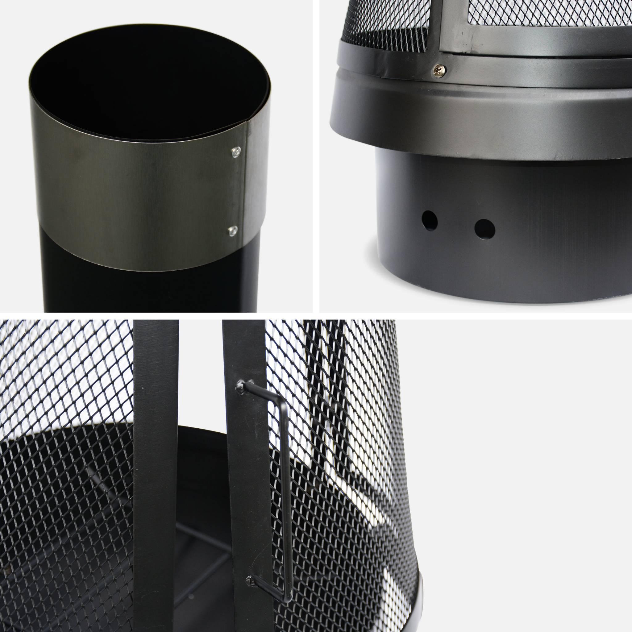 Voir la diapositive 4 : SWEEEK Brasero  - Lipari noir - Chauffage extérieur. feu de bois. brasier