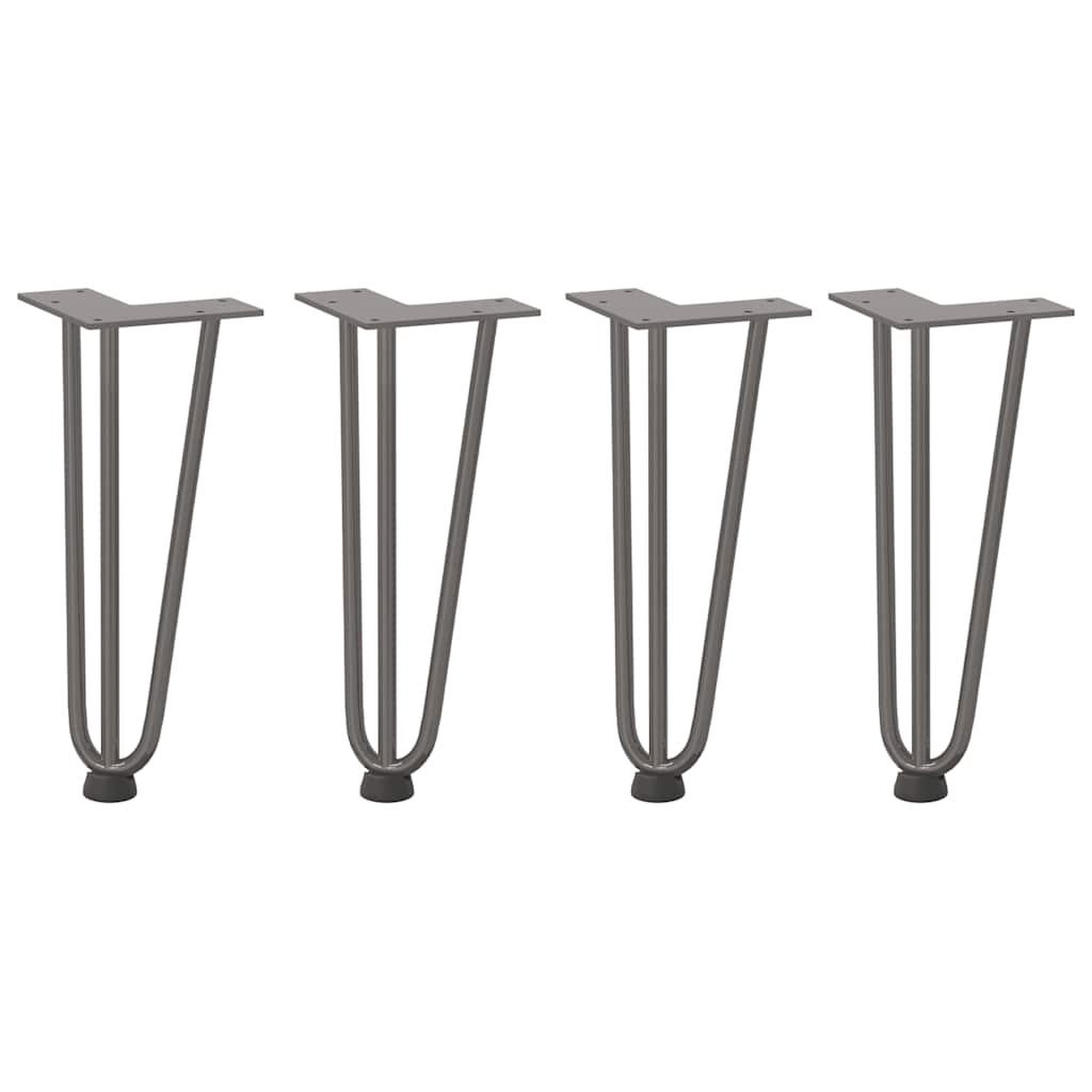 Voir la diapositive 2 : VIDAXL Pieds de table en forme d'epingle a cheveux 30 cm acier massif