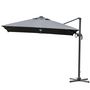 Voir la diapositive 1 : OUTSUNNY Parasol déporté carré parasol LED inclinable pivotant 360° manivelle piètement acier dim. 3L x 3l x 2,66H m gris