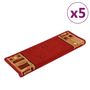 Voir la diapositive 2 : VIDAXL Tapis d'escalier autoadhesifs 5 pcs 65x21x4 cm Rouge