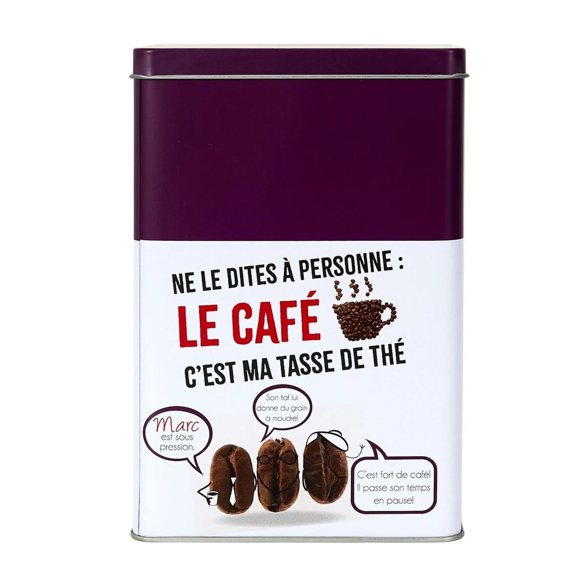 Paris Prix Boîte à Café en Métal  Ludique  18cm Violet
