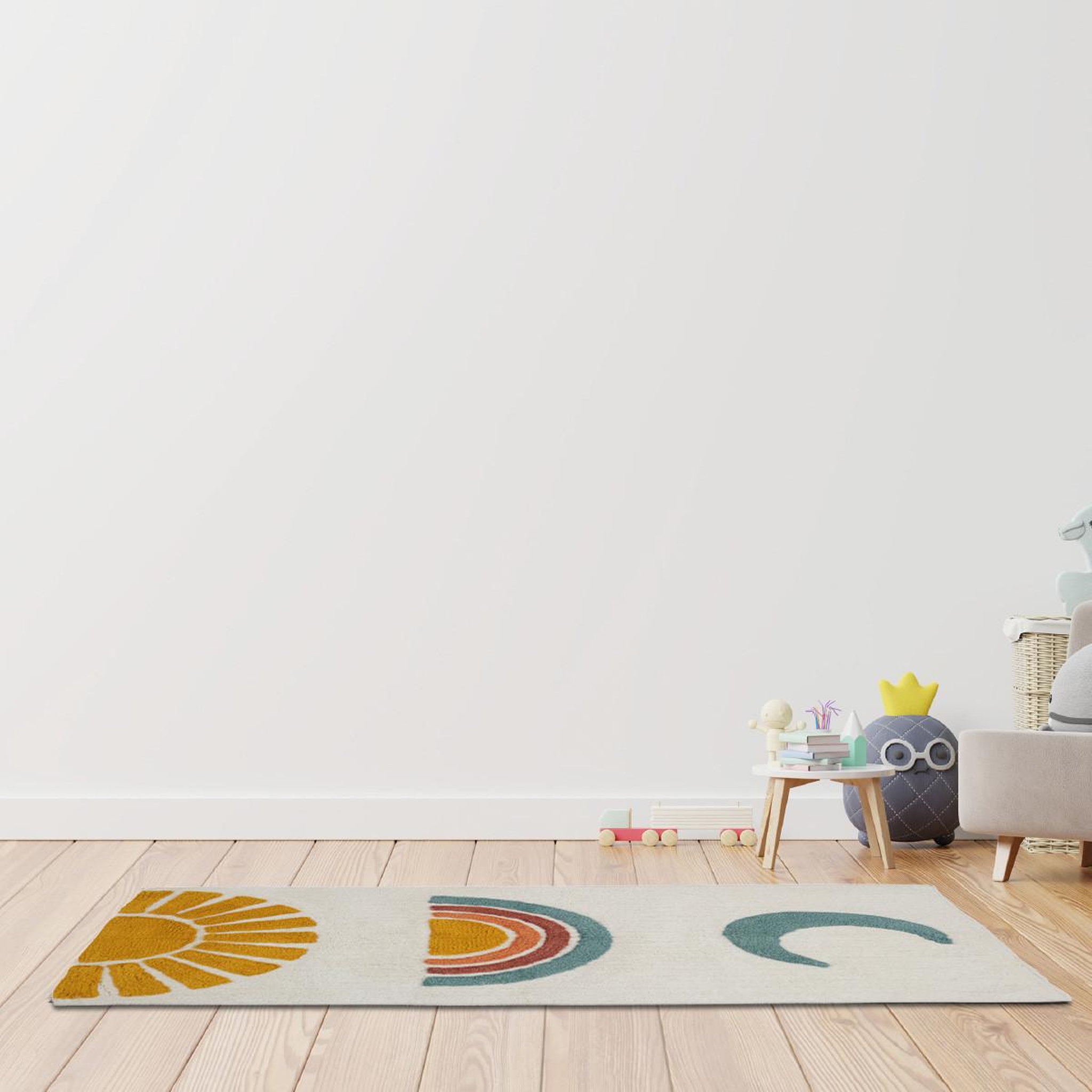 Voir la diapositive 5 : GUY LEVASSEUR Tapis déco enfant en coton tufté 60x120cm