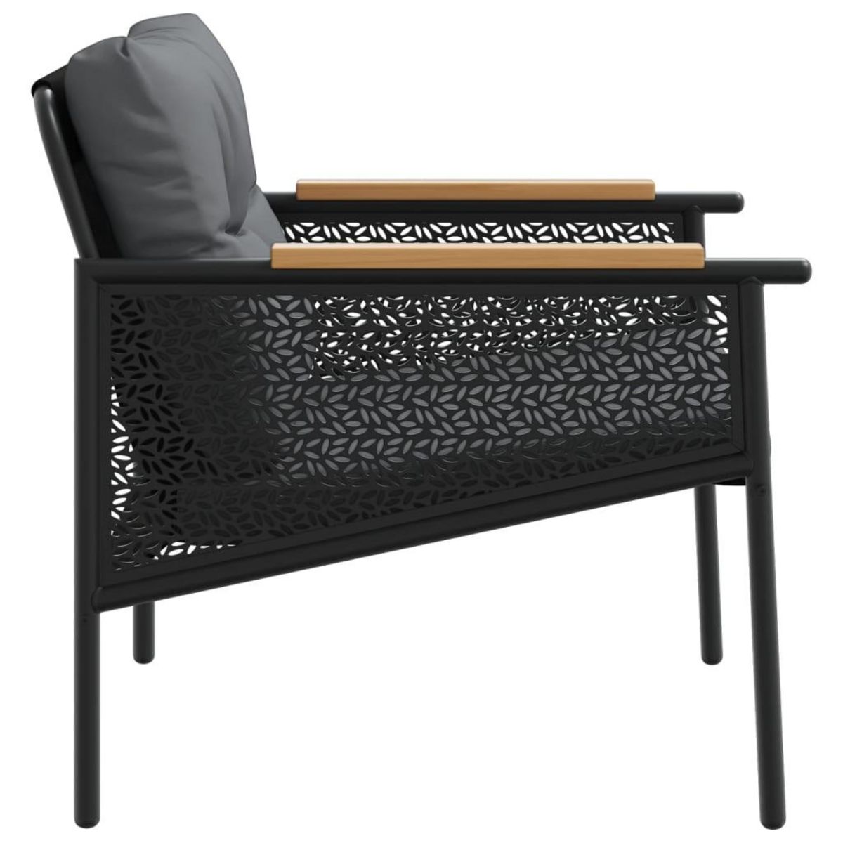 VIDAXL Chaises de jardin avec coussins lot de 2 noir acier