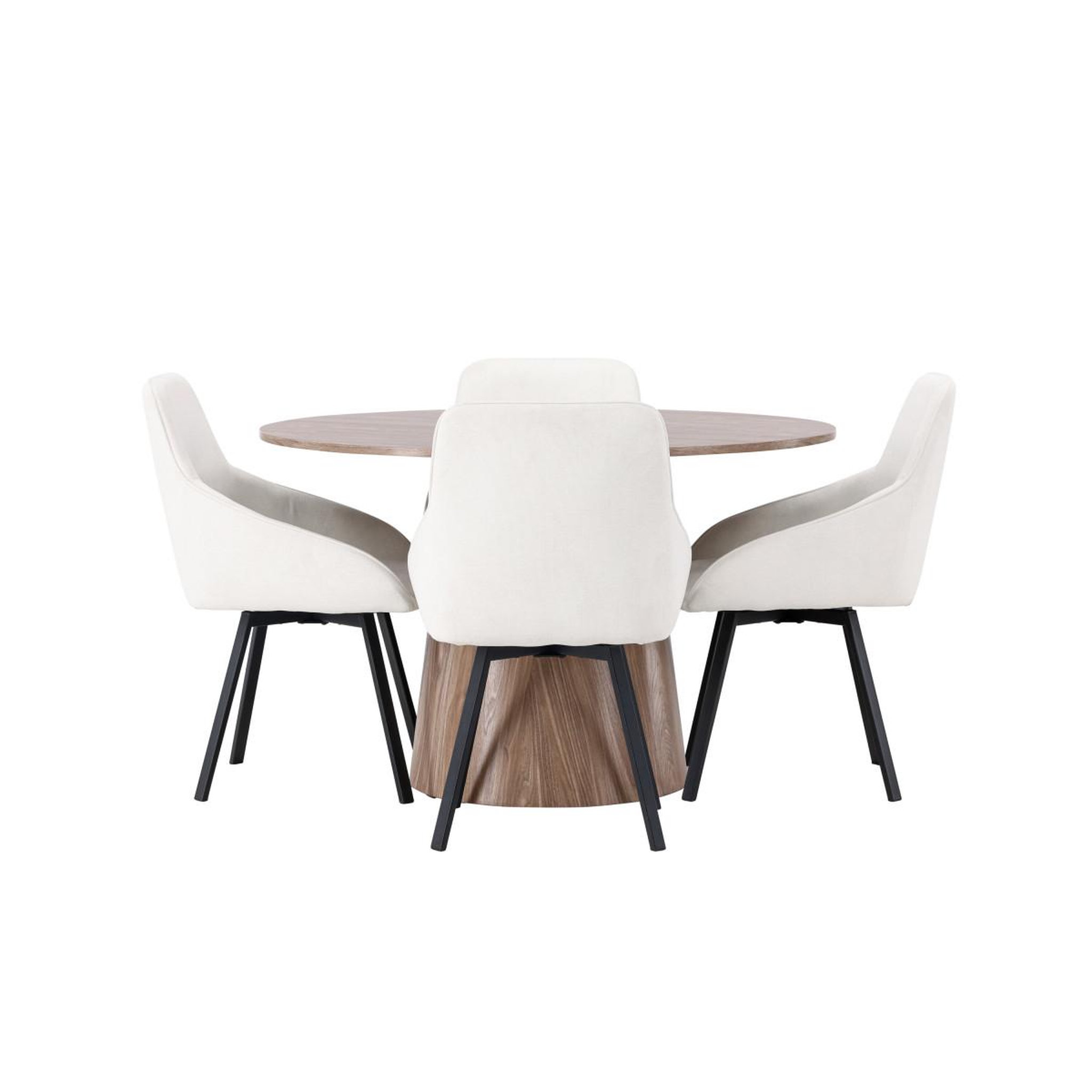 Voir la diapositive 2 : Paris Prix Ensemble table à manger & 4 chaises  lanzo & rosie  120cm beige & marron