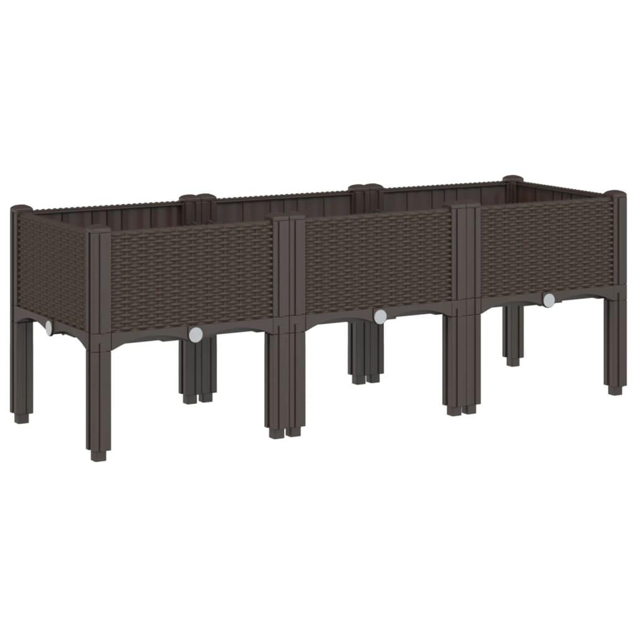 Voir la diapositive 2 : VIDAXL Jardiniere avec pieds marron 120x40x42 cm PP