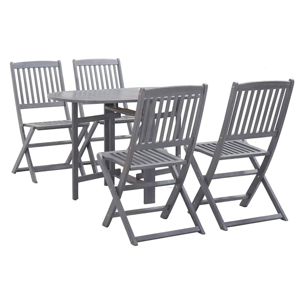 VIDAXL Ensemble a manger de jardin 5 pcs Bois d'acacia massif Gris