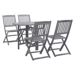 VIDAXL Ensemble a manger de jardin 5 pcs Bois d'acacia massif Gris