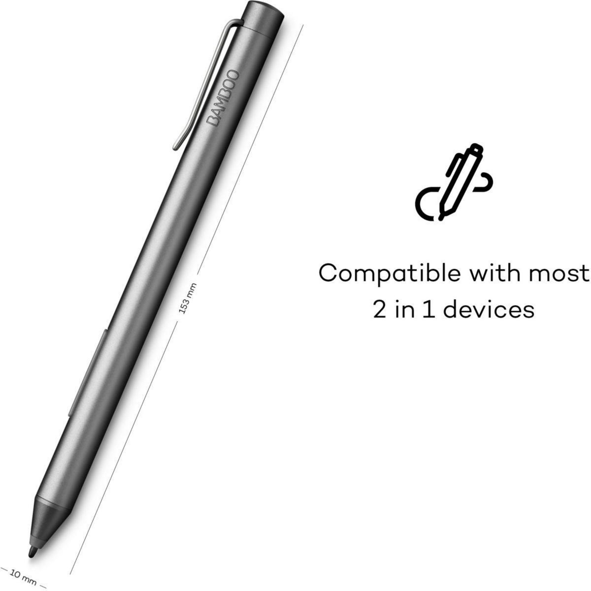 Wacom Stylo numérique BAMBOO INK 2nd Gris Stylus