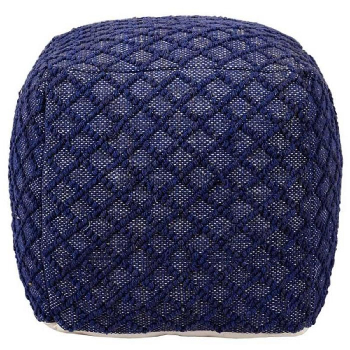 Paris Prix Pouf Tissu Imprimé  Belgia  40cm Bleu