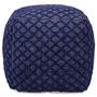 Voir la diapositive 3 : Paris Prix Pouf Tissu Imprimé  Belgia  40cm Bleu