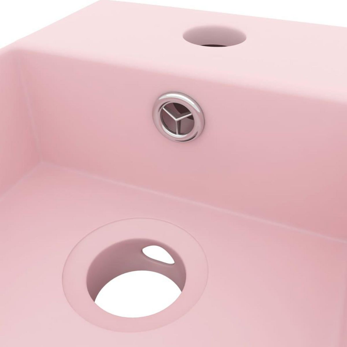 VIDAXL Lavabo de salle de bain avec trop-plein Ceramique Rose
